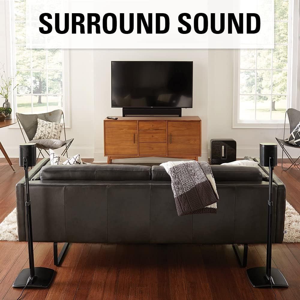 Adjustable Height Wireless Speaker Stands Designed for SONOS ONE (Black)
