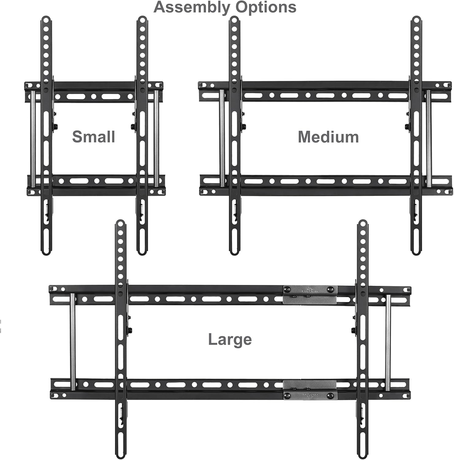 APTMM2B Tilt TV Wall Mount, Fits 32 Inch up to Newer 100” Tvs, 165Lbs and VESA 600, Flat/Flush or Tilting, Slim/Thin Low Profile 1.3 In, Wide for up to 24" Studs, Universal Mounting Bracket