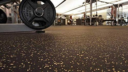 Fit-Lock 3/8 Inch Heavy Duty Rubber Flooring - Interlocking Rubber Tiles (24" X 24" Tile) 10% Grey 12' X 20' Set (60 Tiles Total) - Exercise Mats, Home Gym Sets