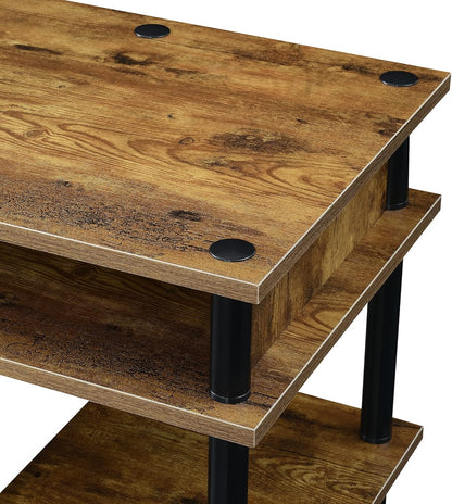 Designs2Go No Tools Desk - Home Office Desk with Shelves, Corner Shelf, Vanity Desk, Computer Desk, Nail Table for Nail Tech, 47.25" L X 15.75" W X 30" H, Barnwood/Black